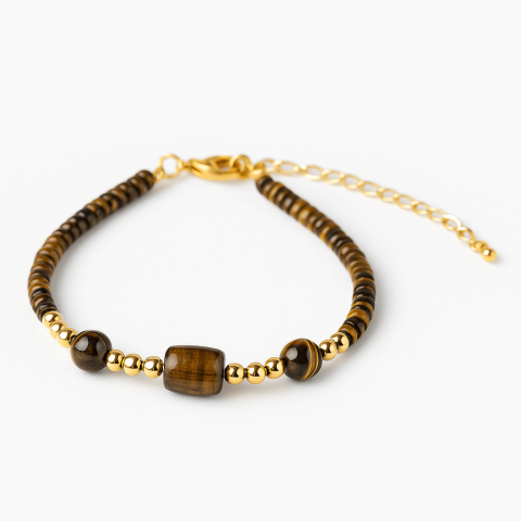 Cristale pe beneficii - Vibratie de Stabilitate – Bratara cu Ochi de Tigru Natural