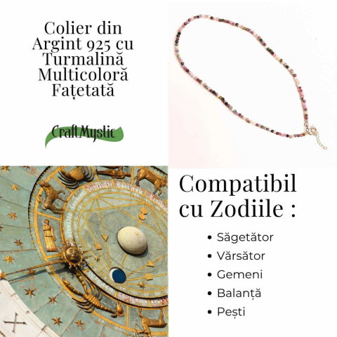 Energie si Armonie – Colier din Argint 925 cu Turmalina Multicolora Fatetata [3]