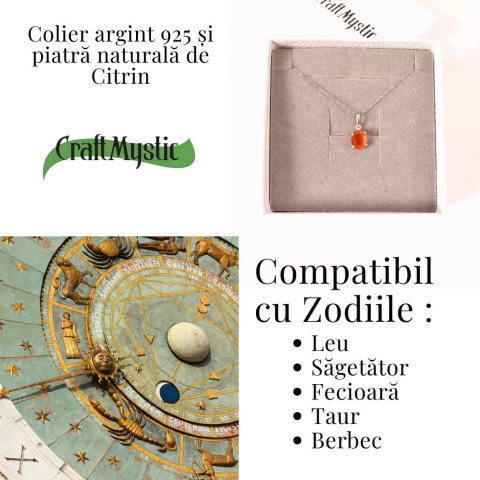 Colier Argint 925 cu Carneol Oval fatetat– Energie, Curaj si Vitalitate [4]