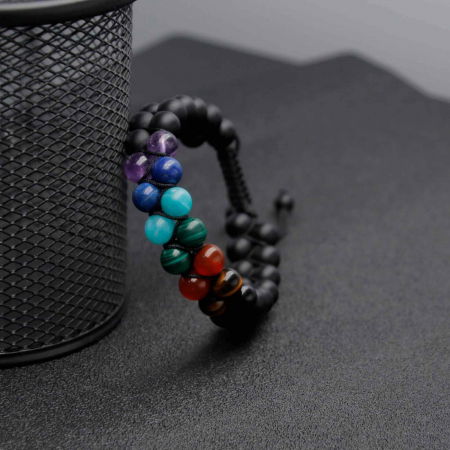 Bratara pentru barbati si femei cu 7 tipuri de Cristale pentru cele 7 Chakre Pietre Reale Pentru Energie, Purificare [3]