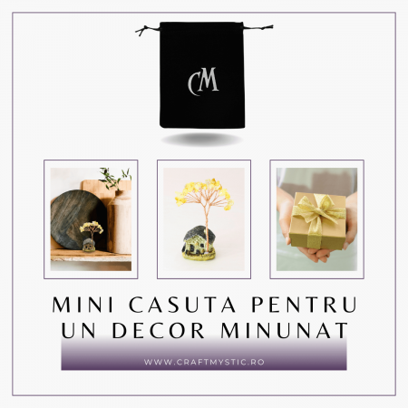 Mini Casa cu ramura din Citrin Natural , Arbore de Energie Spirituala Reiki, pentru Decoratiuni de Birou si Acasa [7]