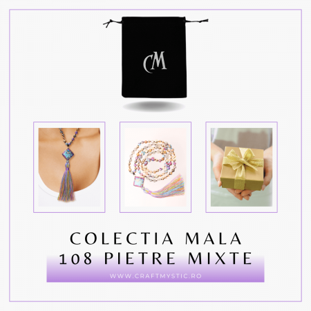 Colier Mala din Pietre Mixte Colorate cu 108 Margele si Tassel [5]