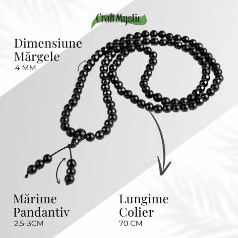 Protectie si Claritate – Colier cu Obsidian si Ciucure Boho [2]