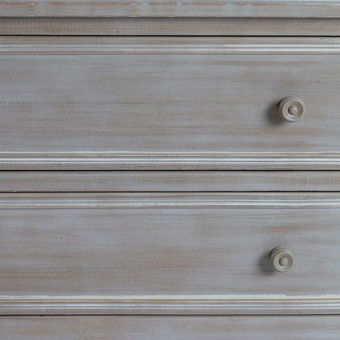 Comodă shabby chic maro deschis 2 sertare cu picioare sculptate [6]