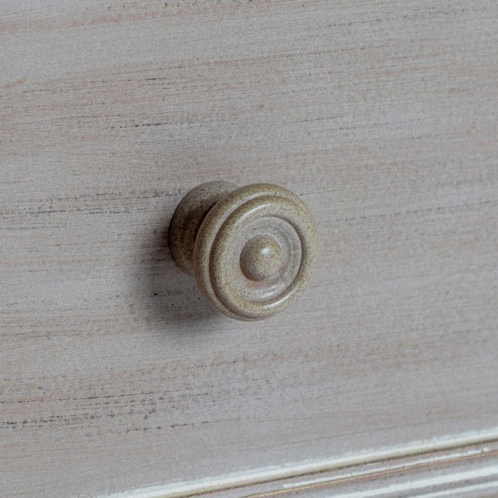 Comodă shabby chic maro deschis 2 sertare cu picioare sculptate [5]