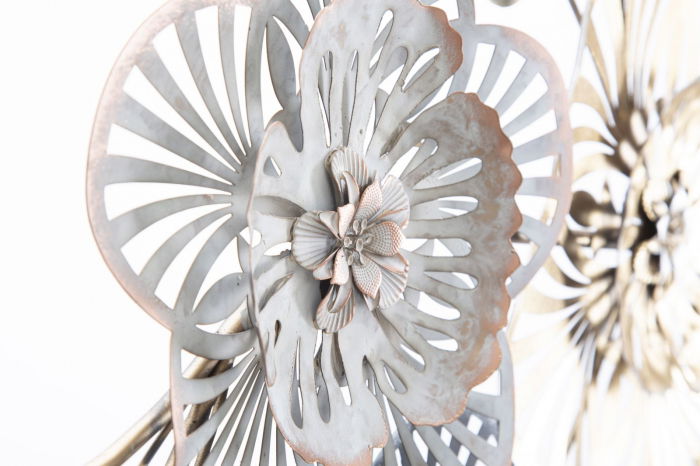 Decor mural 3D | Flori si frunze metalice | Design modern [3]