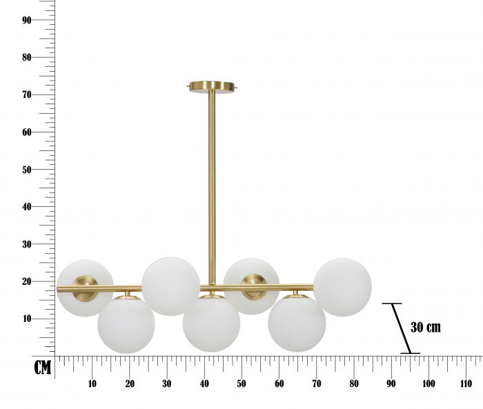 Lustra Glamy 7 lumini, auriu/alb, fier/sticla [6]