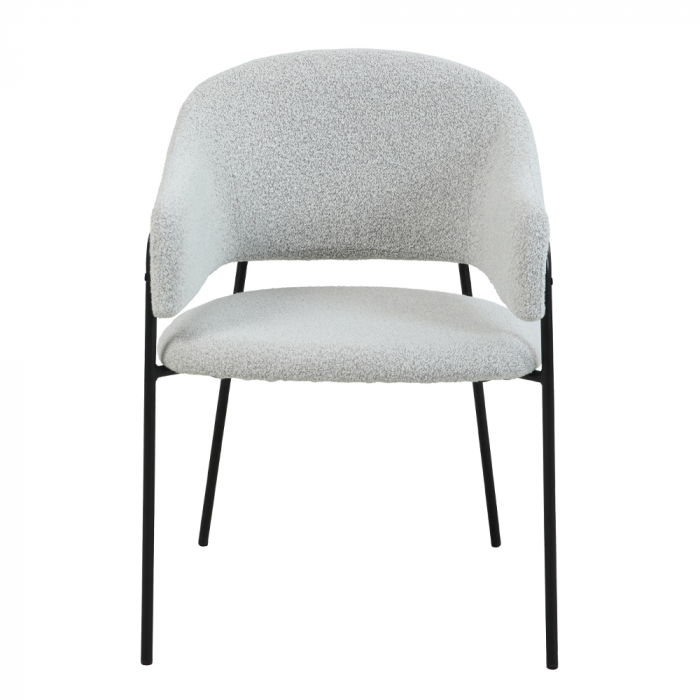 Set 2 scaune Connect albe, boucle elegant, picioare negre, stil contemporan sofisticat [2]