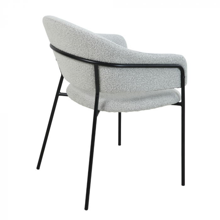 Set 2 scaune Connect albe, boucle elegant, picioare negre, stil contemporan sofisticat [4]