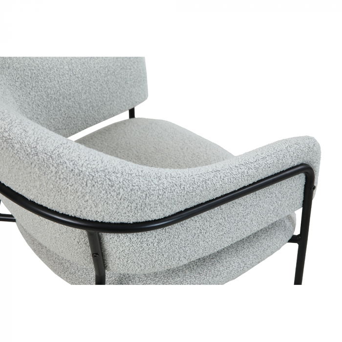 Set 2 scaune Connect albe, boucle elegant, picioare negre, stil contemporan sofisticat [6]