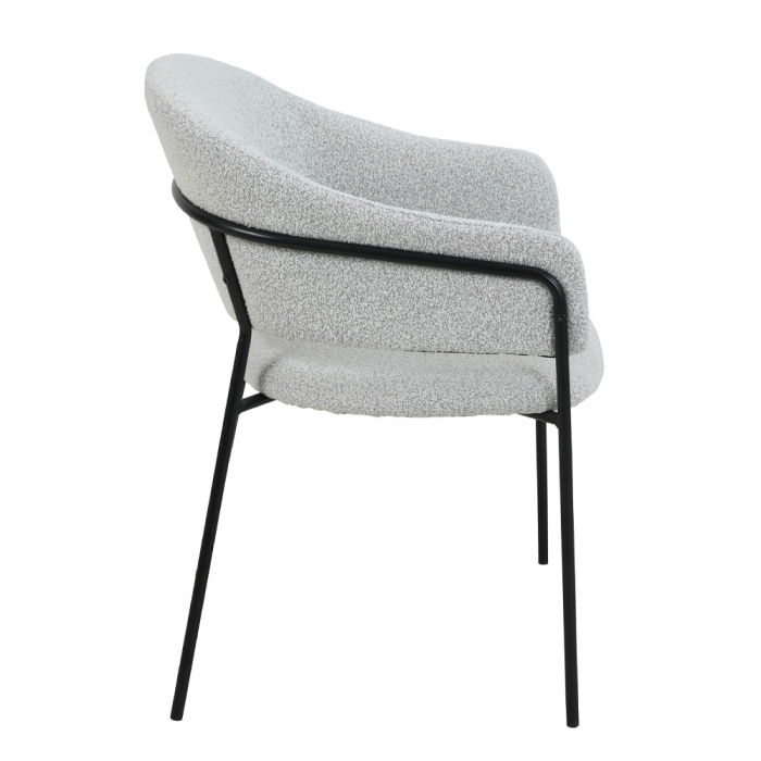 Set 2 scaune Connect albe, boucle elegant, picioare negre, stil contemporan sofisticat [3]