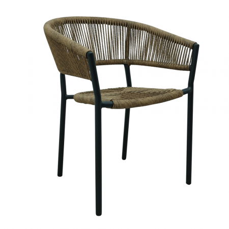 Scaune Exterior - Scaun Breeze cu împletitură nuc și cadru aluminiu