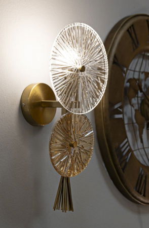 Aplica, Lampa de perete - Aplica decorativa metal auriu sticla | Iluminat simbolic CreativDeco