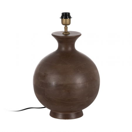 Scaune in Stil Japandi - Baza lampa maro masiva pentru stil eclectic|Accesorii statement din lemn pentru iluminat interior