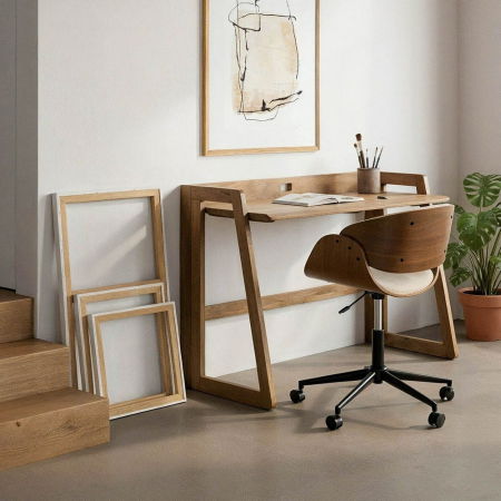 Birouri - Birou lemn masiv de mango scandinav contemporan