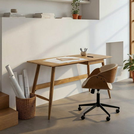 Birouri - Birou lemn masiv de mango scandinav minimalist