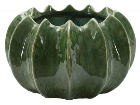 Ghivece, Suporturi flori - Bol decorativ ceramic verde Cactus