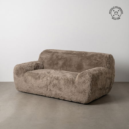 Scaune in Stil Boho - Canapea moderna stilata tapiterie blana cafenie