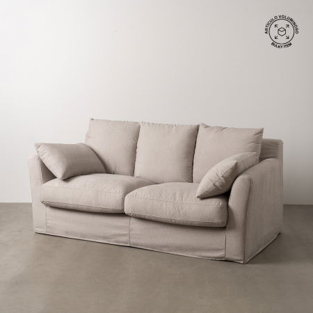 Fotolii in Stil Scandinav - Canapea bej confortabila cu huse detasabile|Canapele elegante pentru decoruri relaxante