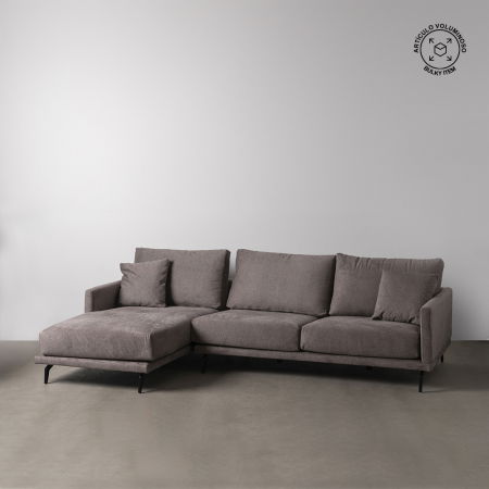 Mese in Stil Minimalist - Coltar taupe cu sezlong stanga si design rafinat|Canapele coltar moderne pentru interioare naturale