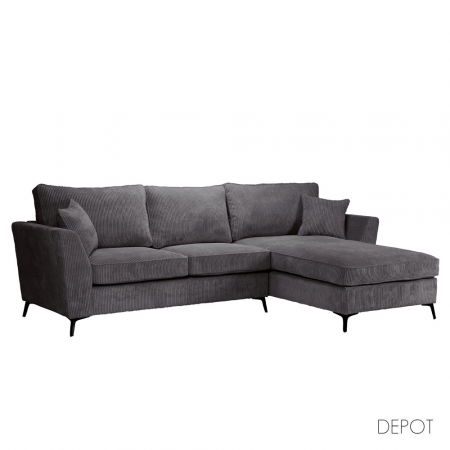 Scandinav - Canapea colțar dreapta gri închis Boel