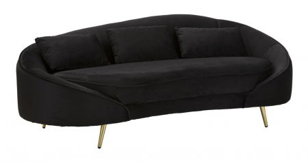 Scaune in Stil Glam - Canapea neagra eleganta living modern CreativDeco
