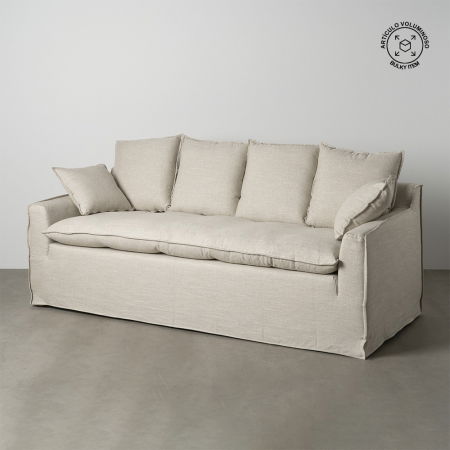 Fotolii in Stil Scandinav - Canapea mare cu tapiterie naturala pentru decor modern|Canapele textile pentru interioare elegante