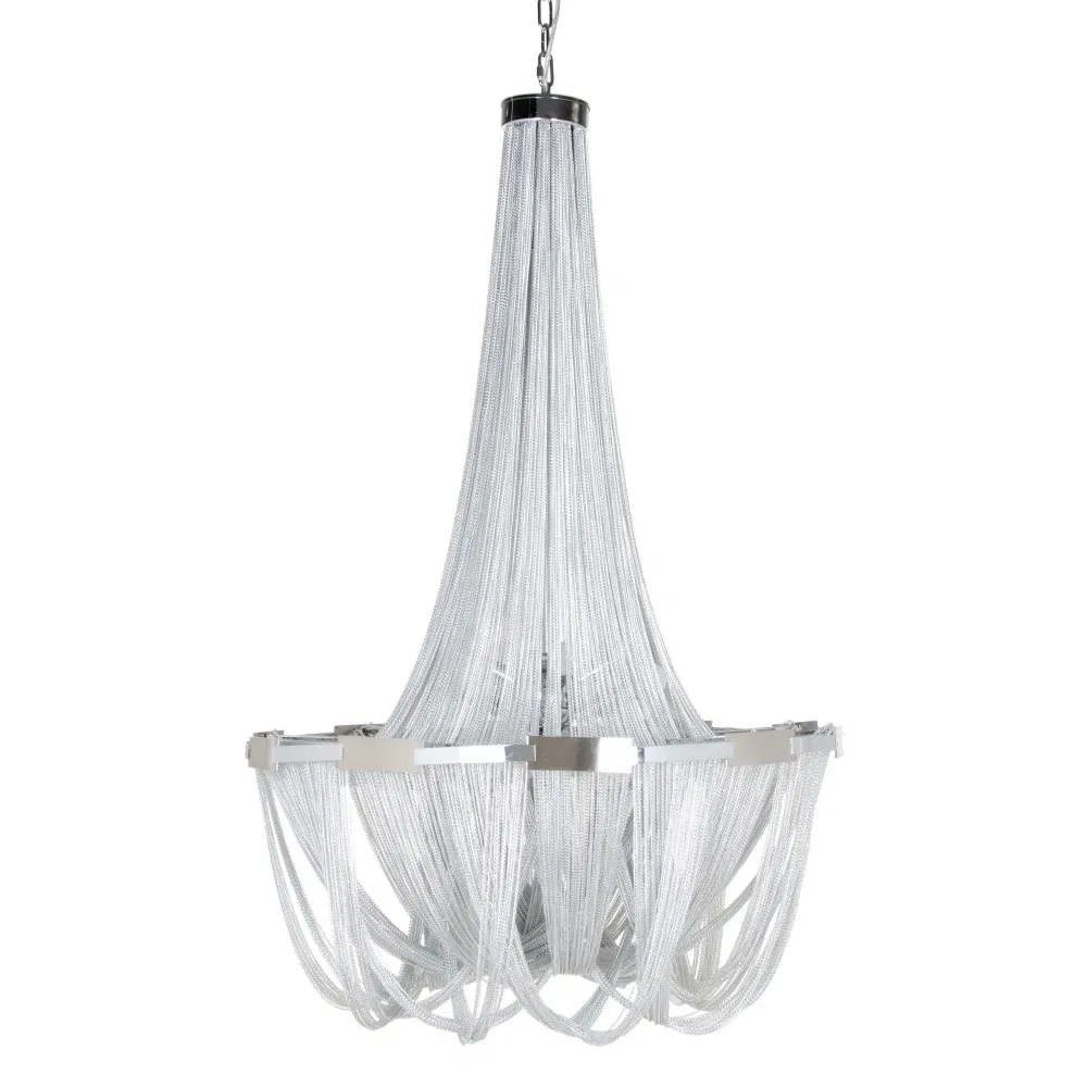 Lustre, Lampi suspendate - Candelabru argintiu 10 lumini | Lustre elegante living