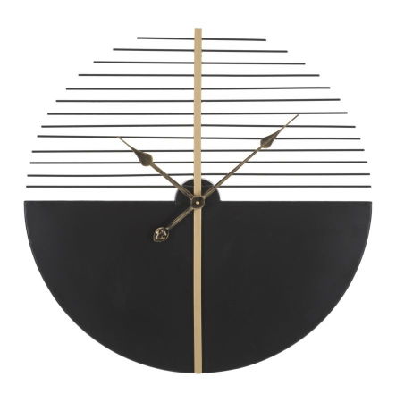 Mese in Stil Minimalist - Ceas de perete negru auriu, design minimal Glam Stick Ø 60X4,5cm