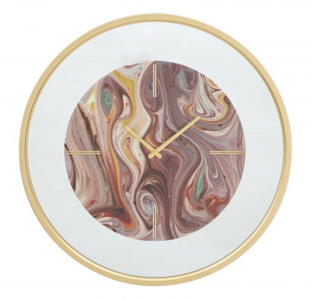Scaune in Stil Glam - Ceas de perete abstract multicolor cu oglinda, Mirror |creativdeco.ro