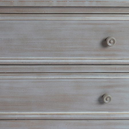 Comodă shabby chic maro deschis 2 sertare cu picioare sculptate [5]