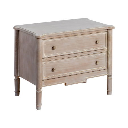 Comodă shabby chic maro deschis 2 sertare cu picioare sculptate [1]