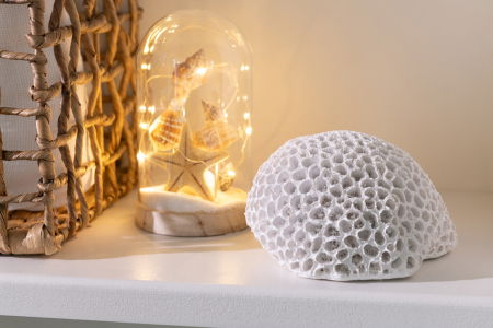 Scaune in Stil Boho - Coral rotund, polirasina, alb - CreativDeco.ro