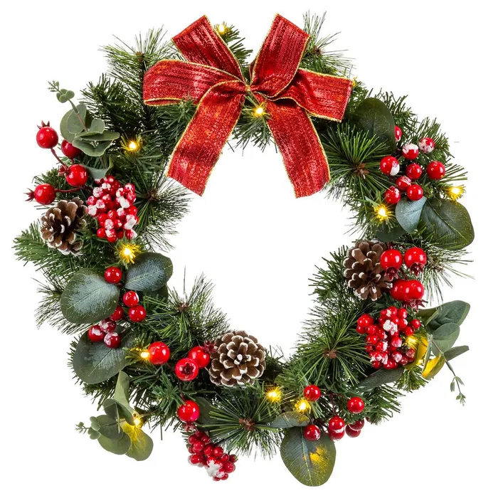 Obiecte decorative - Coronita Festiva cu LED-uri CreativDeco - Accesoriu Ideal pentru Decorul de Craciun