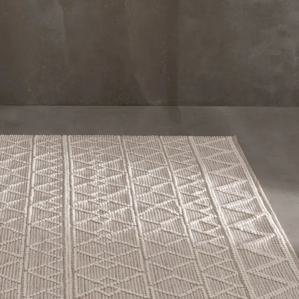 Boho - Covor Crem Lana 160x230 | Covoare cu Proprietati Ignifuge