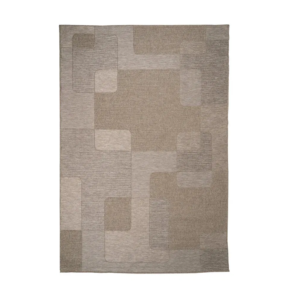 Boho - Covor exterior geometric bej mare | Covoare moderne