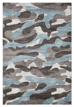 Textile - Covor modern camuflaj albastru deschis-gri|Covoare contemporane premium