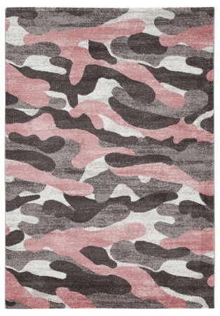 Textile - Covor modern camuflaj roz-gri|Covoare contemporane premium