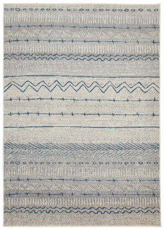 Contemporary - Covor geometric mare ivory-albastru|Covoare moderne XL