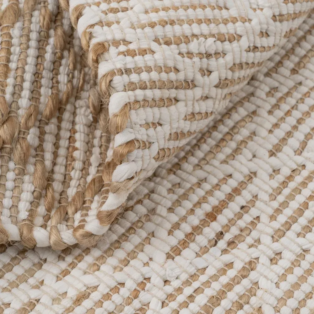 Iluminat in Stil Boho - Covor Alb-Natural 160x240 | Covoare Geometrice Moderne