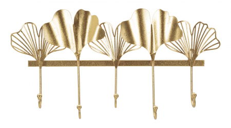 Cuiere - Cuier perete metalic auriu stil Glamour Leaves | creativdeco.ro