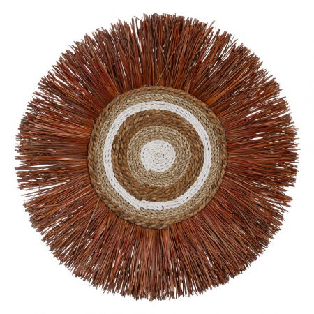 Decoratiuni perete din lemn - Decor rotund fibre naturale perete minimalist