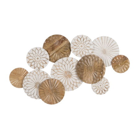 Decoratiuni perete din lemn - Decorațiune de perete alb-natur din lemn de mango