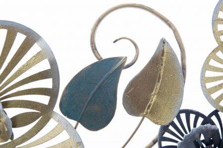 Decor mural 3D | Flori si frunze metalice | Design modern [3]