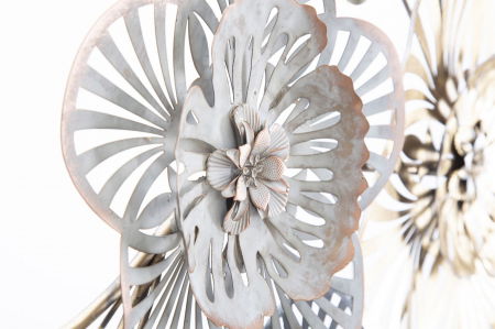 Decor mural 3D | Flori si frunze metalice | Design modern [2]