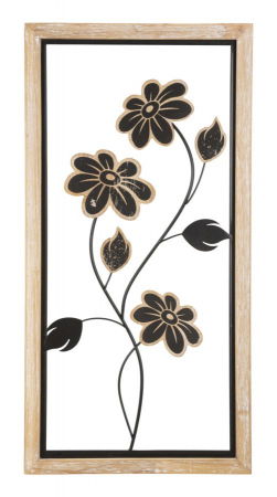 Decoratiuni perete din lemn - Decoratiune perete Flower A, metal lemn