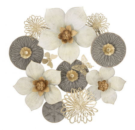 Frunze - Decoratiune perete Gorgeous, fier, auriu alb