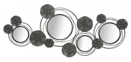 Oglinzi decorative - Decoratiune perete oglinzi Floris, metal negru