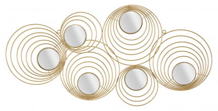 Oglinzi decorative - Decoratiune perete aurie cu oglinzi Rays, creativdeco