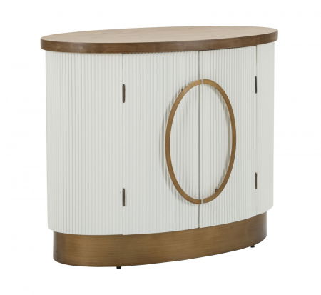 Mobilier - Dulapul alb Tolosa cu 2 usi, aspect valurit si design rotunjit. Dulapuri elegante pentru living si dormitor. Mobilier modern de la CreativDeco.